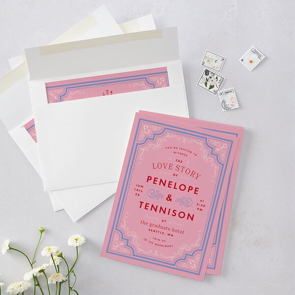 Cinematic Wedding Invitations Lily Signature Blank No Standard
