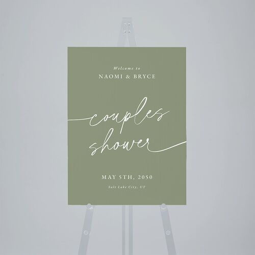 Hand Scripted Couples Shower Standard Welcome Sign Medium Moss Standard Outdoor Corrugated M Welcome