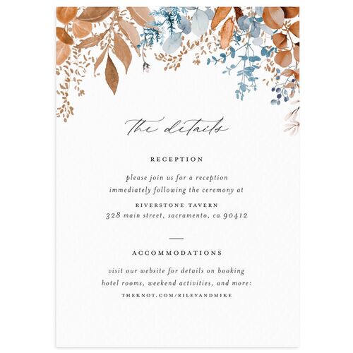 Gorgeous Greenery Wedding Event Detail Cards Tan Signature Standard