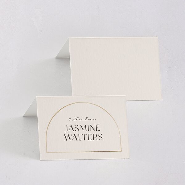 Monogram Arch Foil Place Cards Gold Champagne Signature