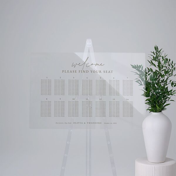 Eucalyptus Bouquet Acrylic Seating Chart Large Terracotta Standard Acrylic L Seating