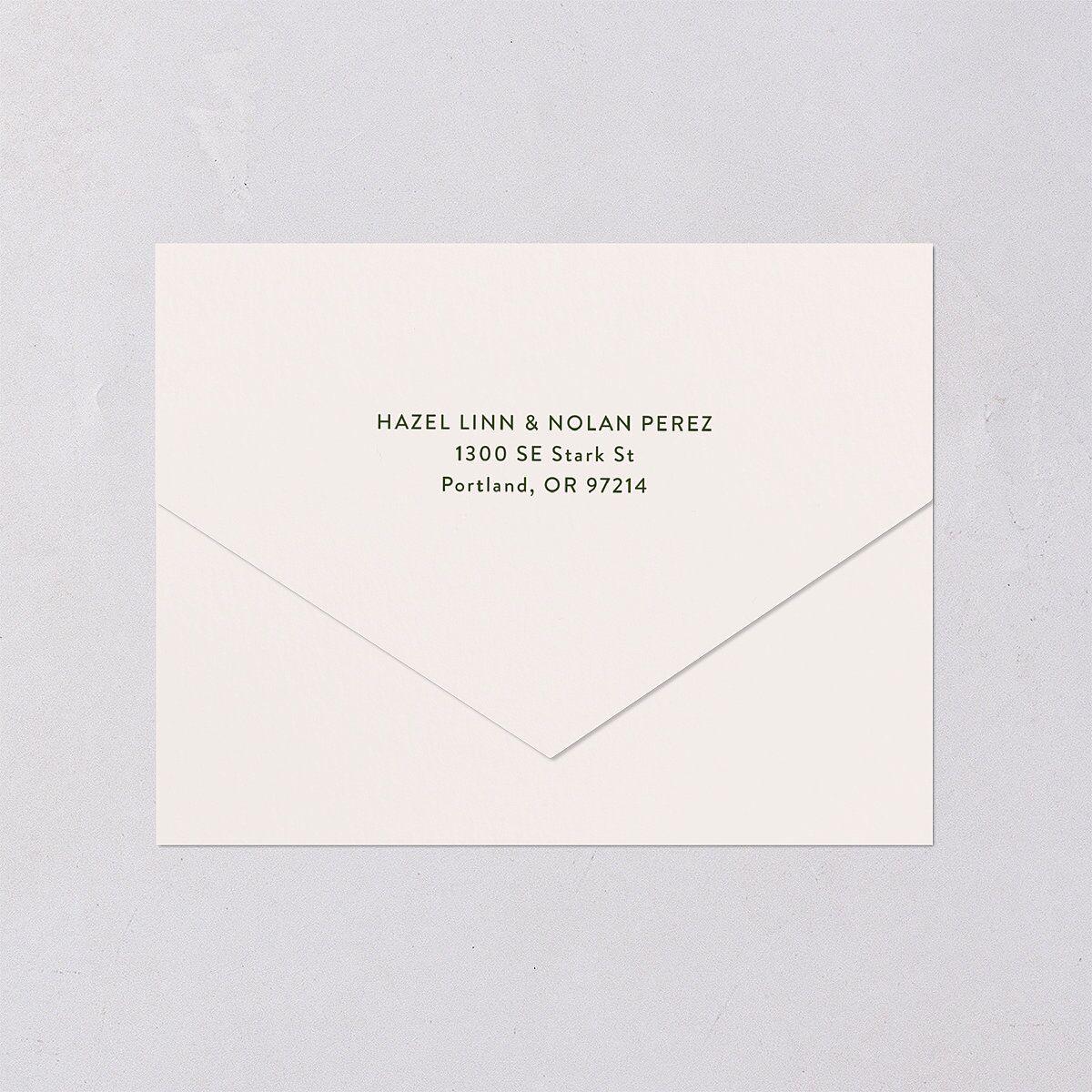 Forever Arch All-in-One Wedding Invitations Moss Signature Light Both Recipient and Return Addresses No