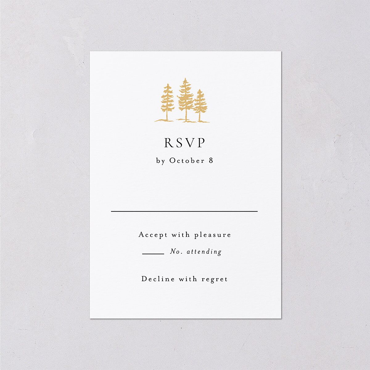 Aspen Wedding Response Cards Gold Pure White Signature