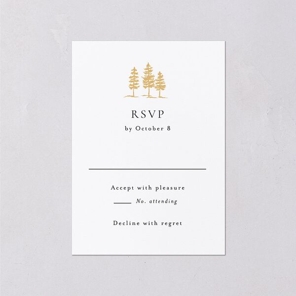 Aspen Wedding Response Cards Gold Pure White Signature