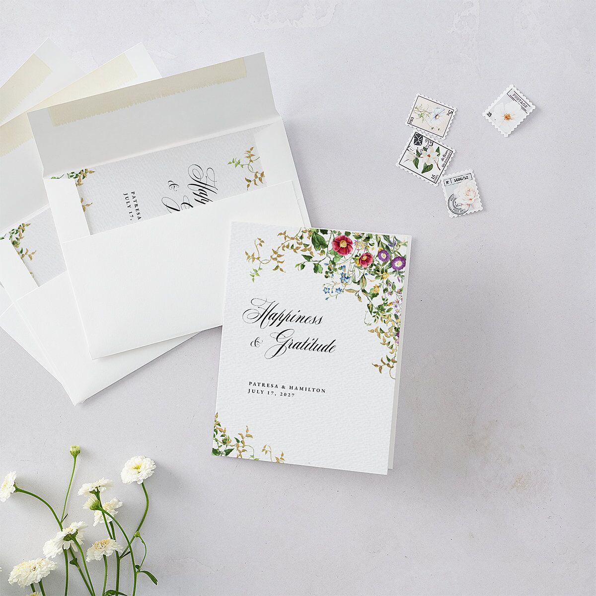 Opulent Garden Foil Thank You Cards — view 2