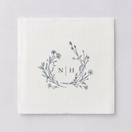 Natural Monogram Luncheon Napkins Midnight Navy Napkin Uncoined