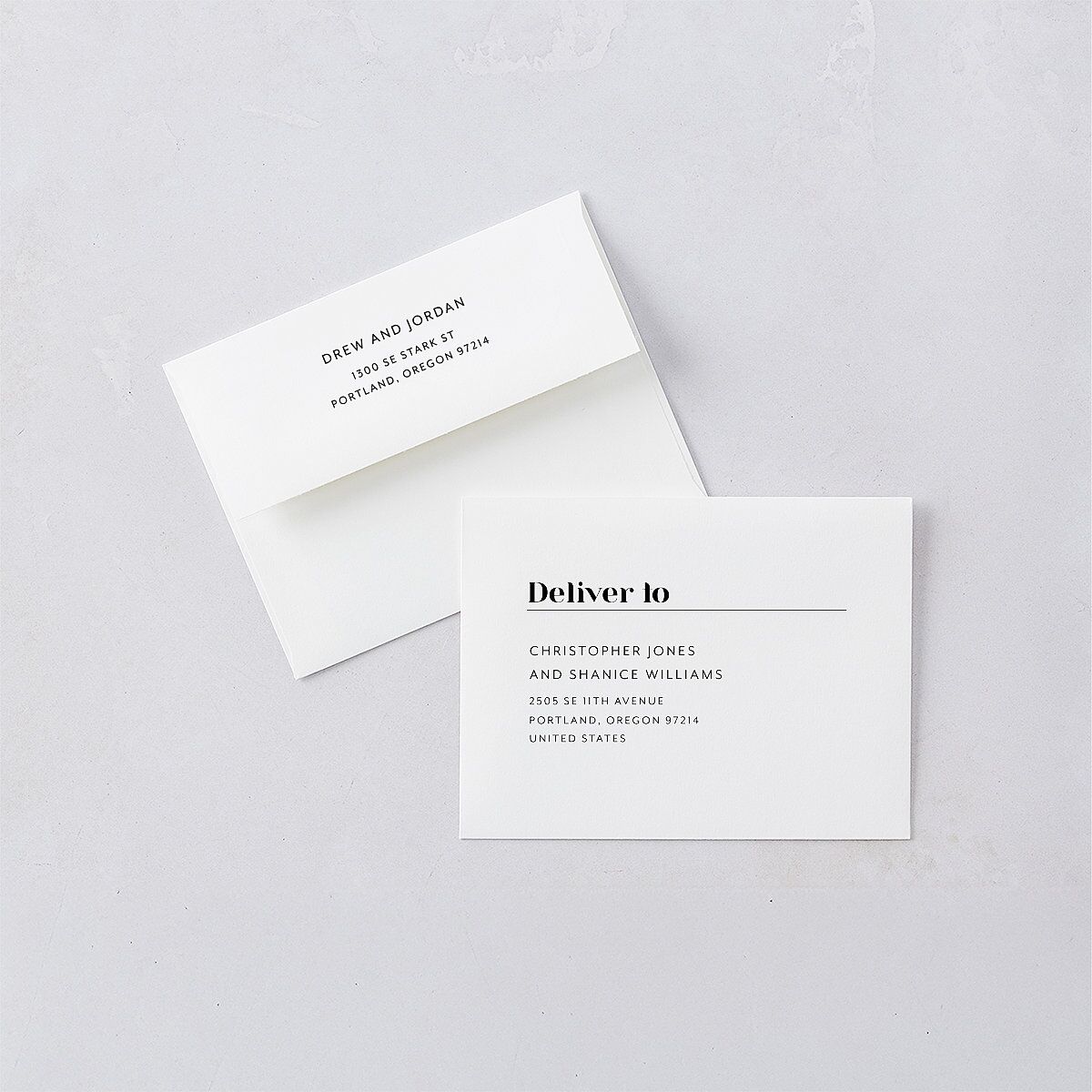 Retro Watercolor Thank You Card Envelopes White Standard Hunter Green Both Recipient and Return Addresses Signature