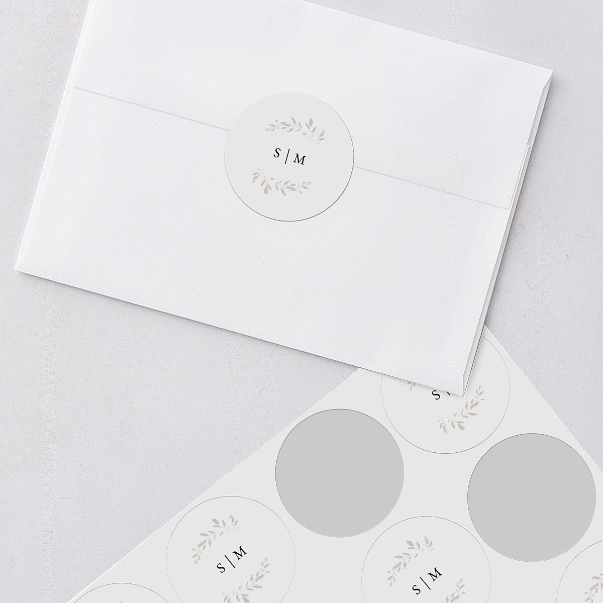 Delicate Frame Wedding Stickers Pure White