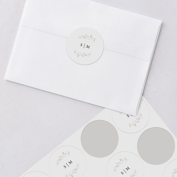 Delicate Frame Wedding Stickers Pure White