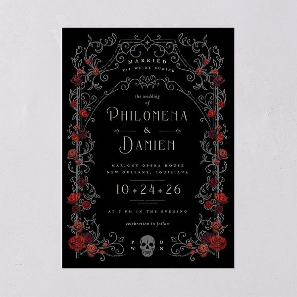 Gothic Gate Wedding Invitations Licorice Signature Blank No Standard