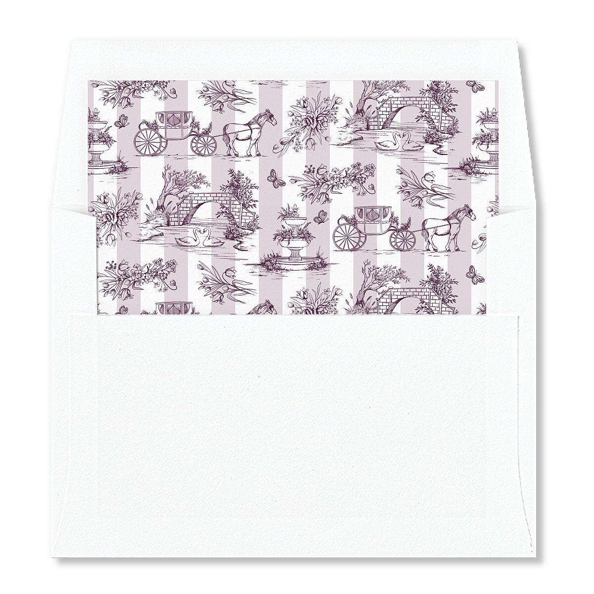 Elegant Antique Toile Frame Envelope Liners by Bridgerton