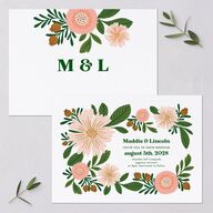 Retro Bloom Wedding Invitations Scottish Green Signature Blank No Standard