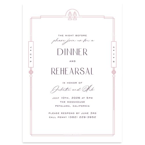 Eternal Devotion Rehearsal Dinner Invitations Rose Quartz Signature Blank Standard