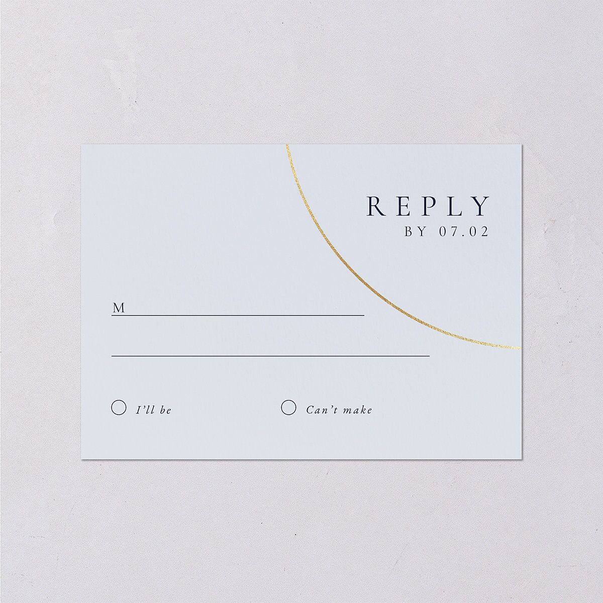 Minimal Rings Wedding Response Cards Gold Navy Signature Standard