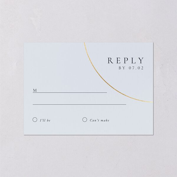 Minimal Rings Wedding Response Cards Gold Navy Signature Standard