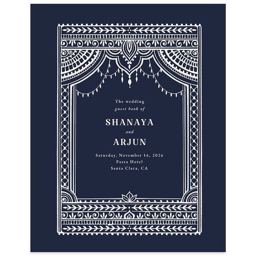 Indian Painted Henna Guest Books Navy