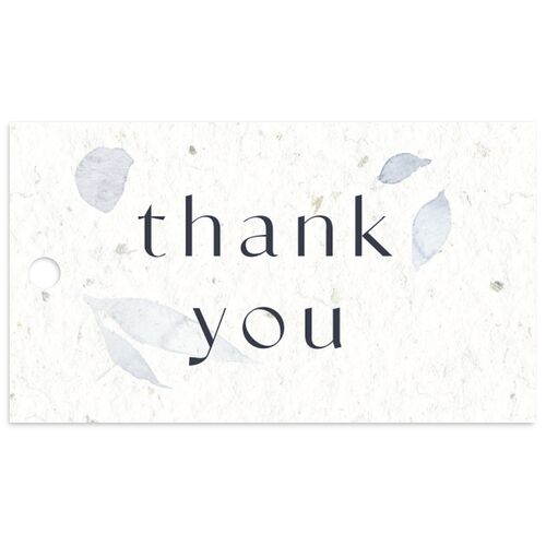 Pressed Leaves Favor Gift Tags Dusty Blue Signature