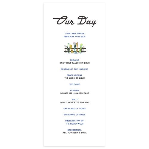 Vintage Retro Ski Poster Wedding Programs Canary Signature