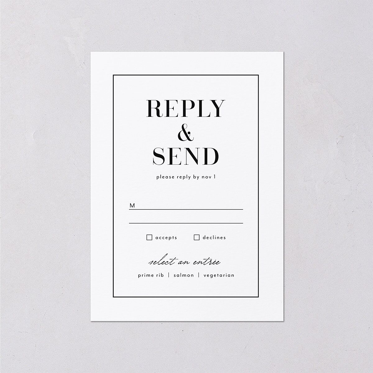 Classic Border Wedding Response Cards Midnight Signature