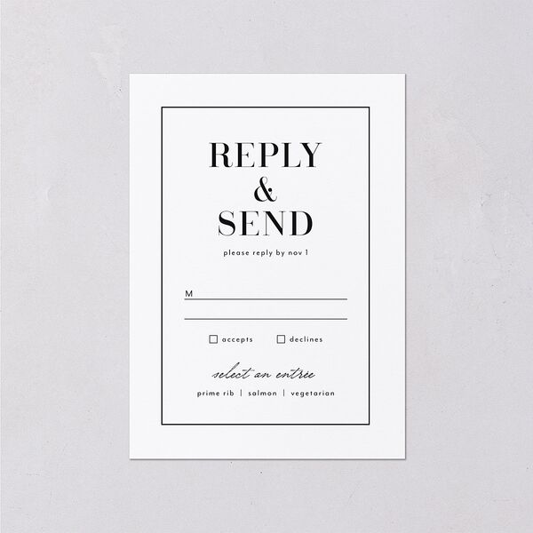 Classic Border Wedding Response Cards Midnight Signature