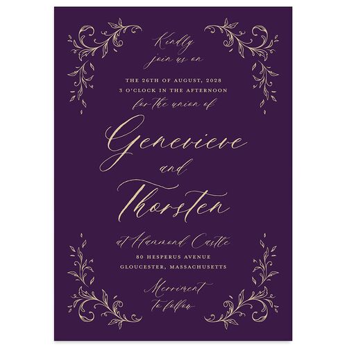 Dark Vintage Fantasy Wedding Invitations Regency Signature Blank No Standard