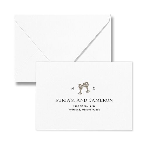 Romantic Fantasy Response Card Euro Envelopes Champagne White Return Address Luxe