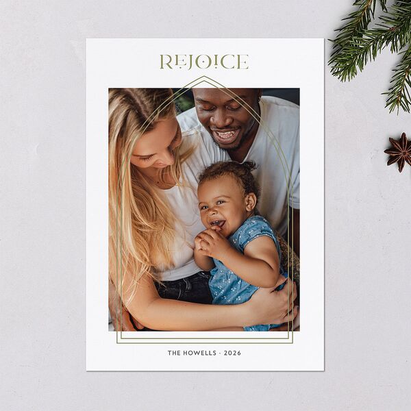 Rejoice Holiday Cards Dark Night Signature Blank Standard Portrait