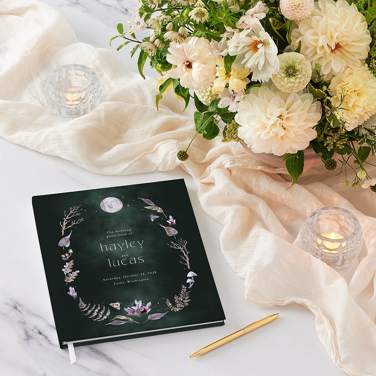 Crystal Forest Guest Books Hunter Green