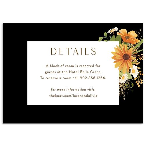 Sweet Sunflowers Wedding Event Detail Cards Licorice Signature Standard