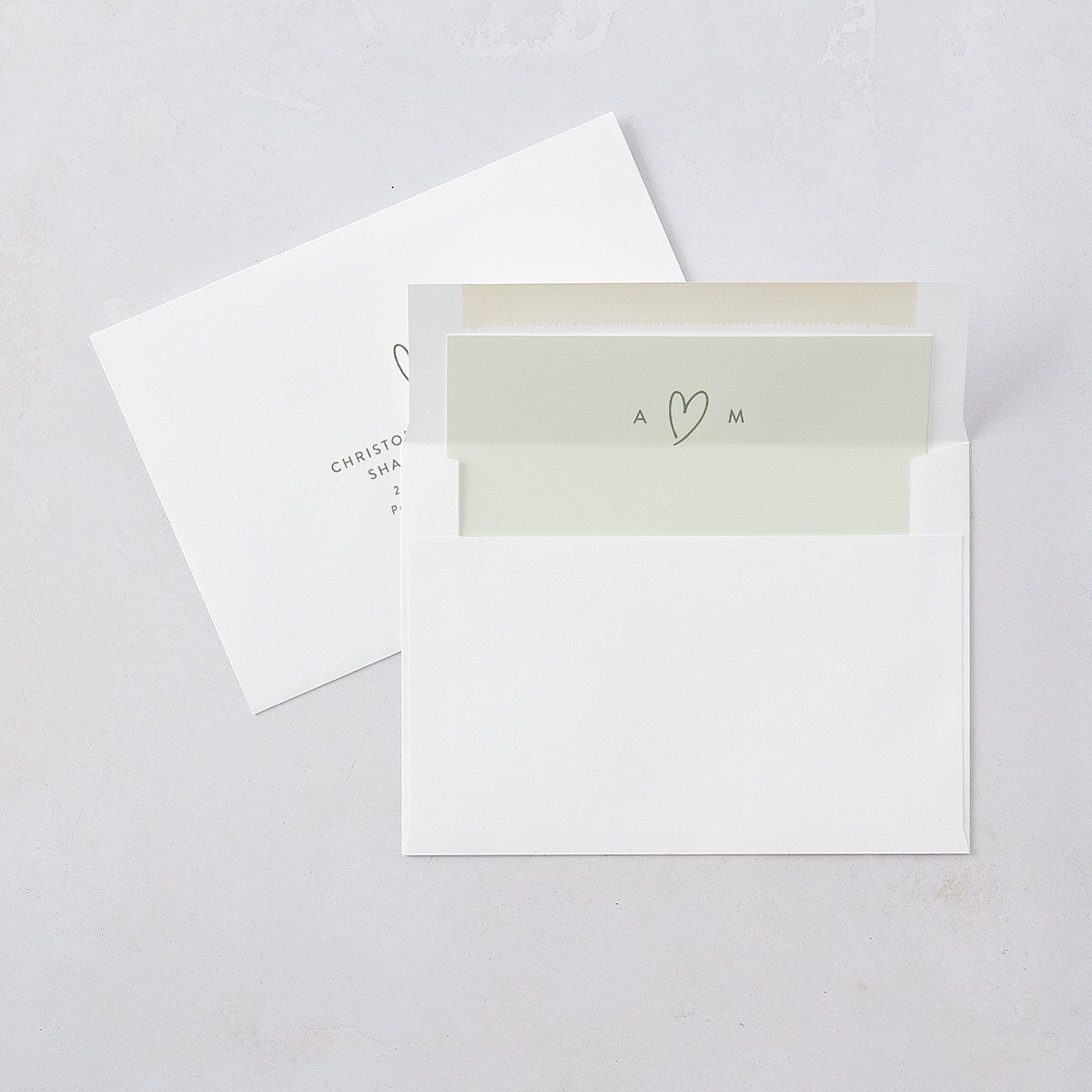 Elegant Heart Wedding Invitations Thyme Signature Blank No Standard