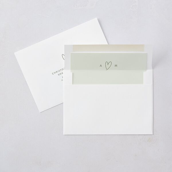 Elegant Heart Wedding Invitations Thyme Signature Blank No Standard