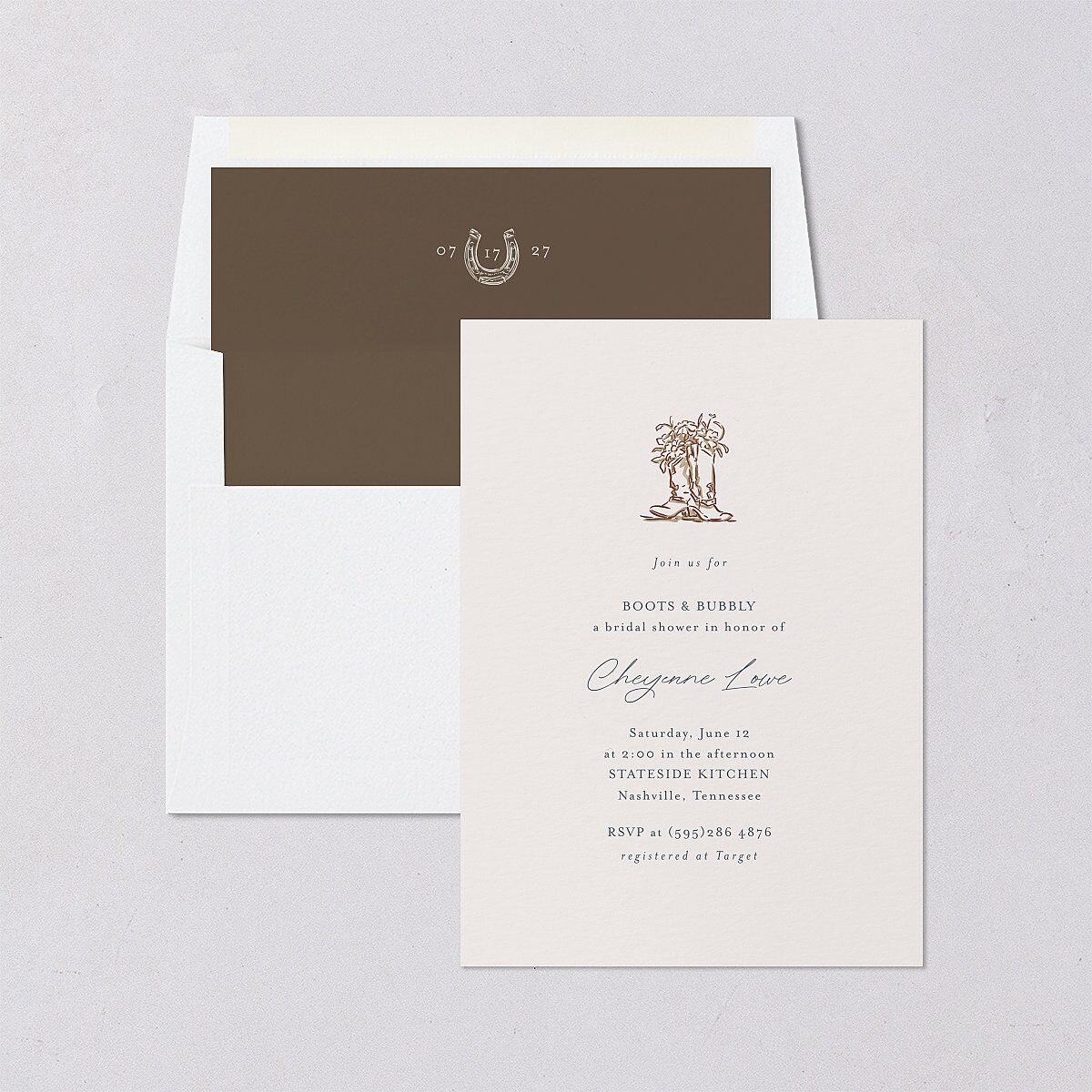 Western Wild Horses Bridal Shower Invitations — view 4