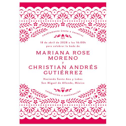 Papel Picado De Mexico Wedding Invitations Malibu Signature Blank No Standard