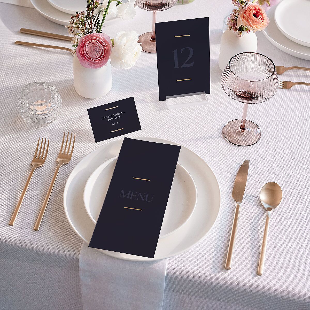 Gilded Bold Menus Gold Navy Signature