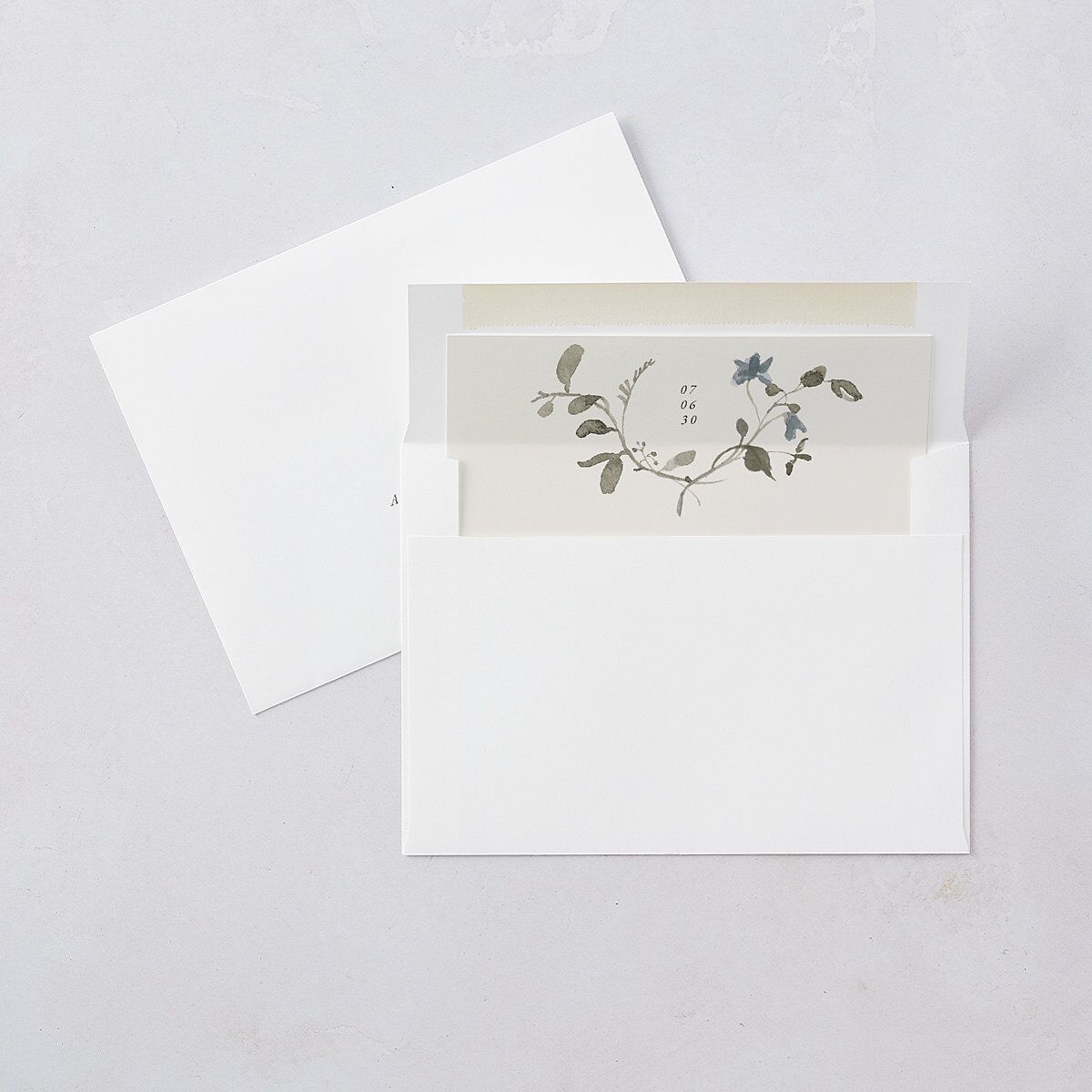 Curved Garland Wedding Invitations Champagne Signature Blank No Standard