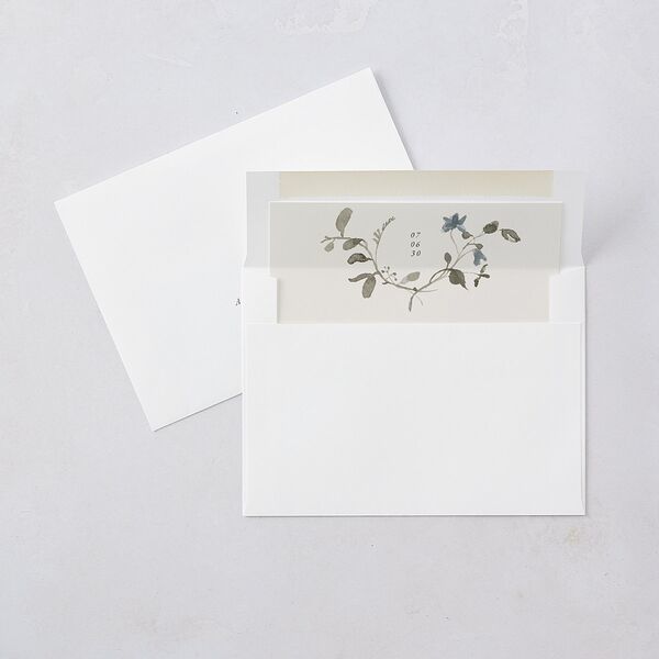 Curved Garland Wedding Invitations Champagne Signature Blank No Standard