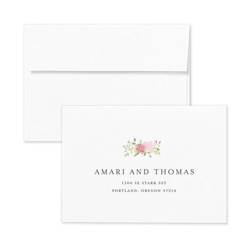 Formal Regency Monogram Floral Response Card Envelopes Terracotta Peach Fuzz Return Address Signature Standard