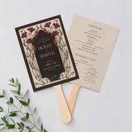 Vintage Nouveau Floral Fan Programs Merlot Signature Standard