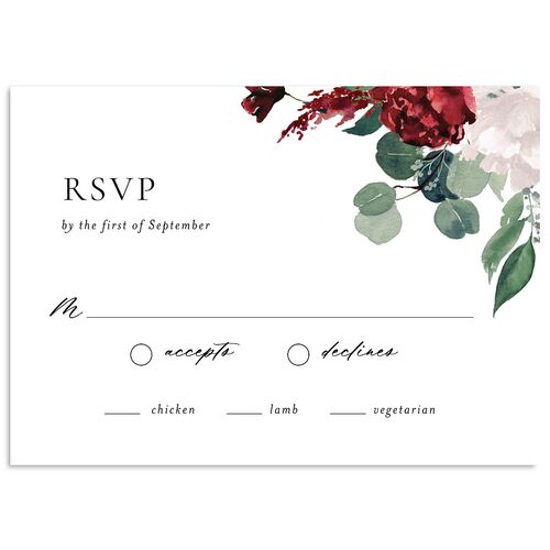 Timeless Bouquet Wedding Response Cards Licorice Signature Standard