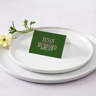 Wavy Frame Photo Place Cards Scottish Green Signature