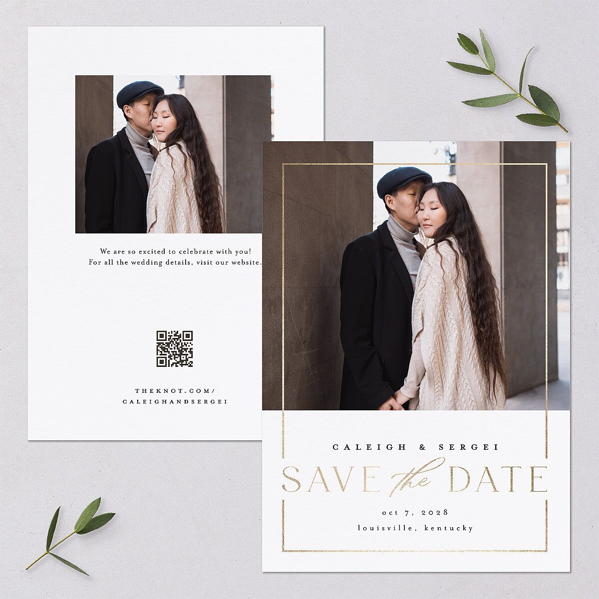 Elegant Frame Save the Date Cards — view 1