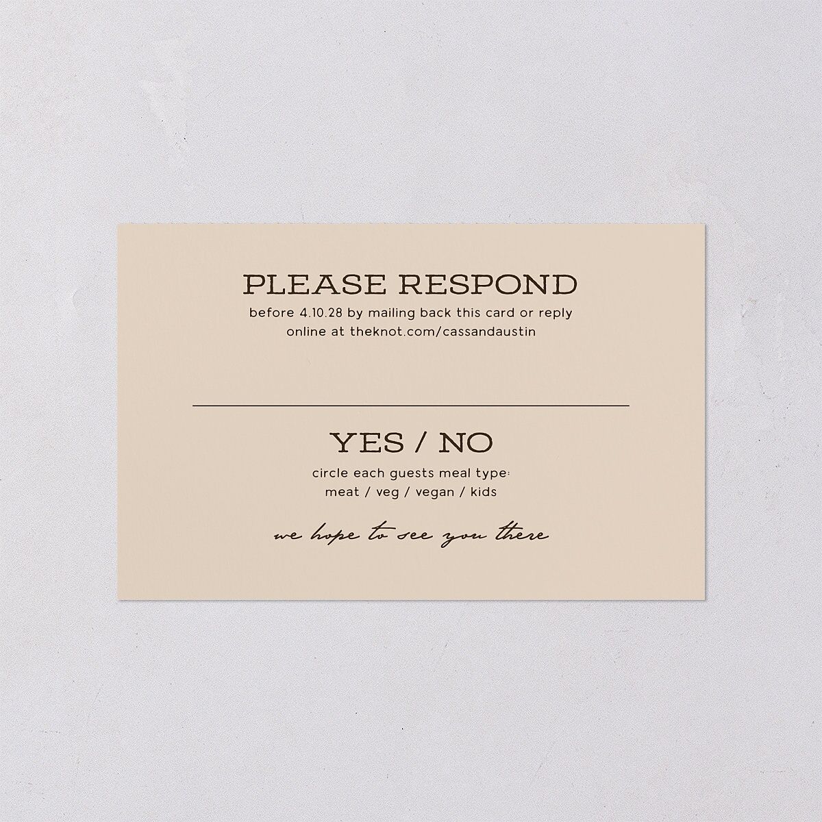 Southwestern Nouveau All-in-One Wedding Invitations Red Clay Signature Light Both Recipient and Return Addresses No