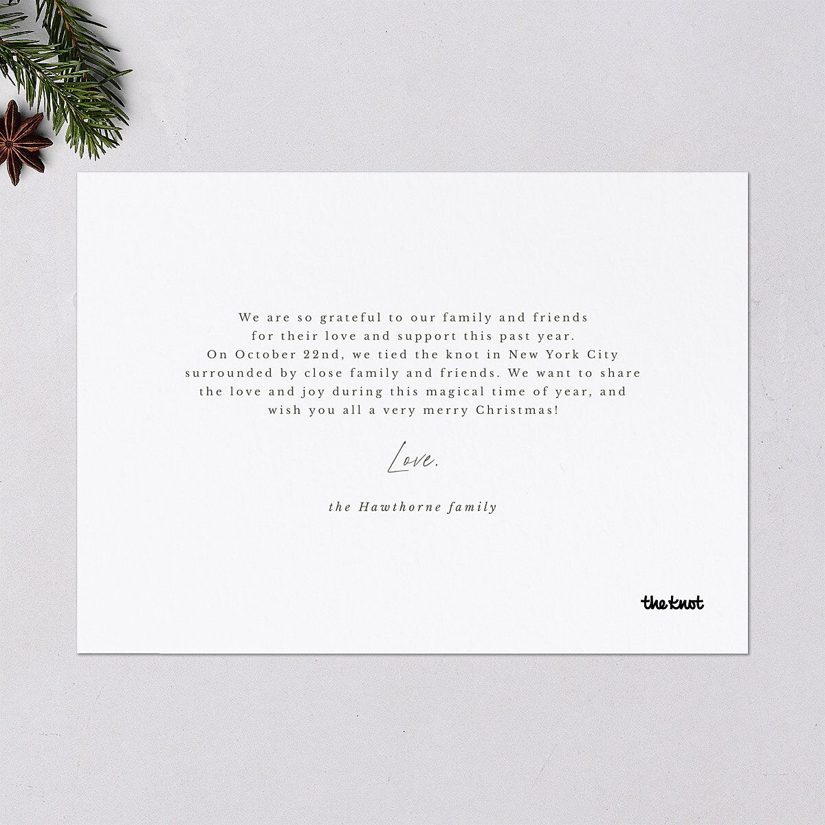 Holiday Eucalyptus Holiday Cards Pure White Signature Blank Landscape Standard