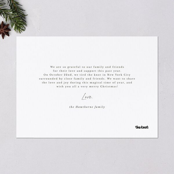 Holiday Eucalyptus Holiday Cards Pure White Signature Blank Landscape Standard