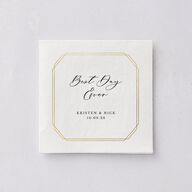 Eucalyptus Frame Cocktail Napkins Pure White Napkin Uncoined