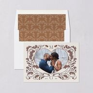 Climbing Leaves Save the Date Cards Copper Signature smooth Blank No