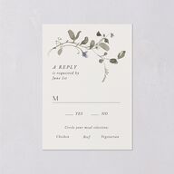 Curved Garland Wedding Response Cards Champagne Signature