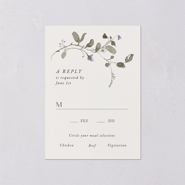 Curved Garland Wedding Response Cards Champagne Signature