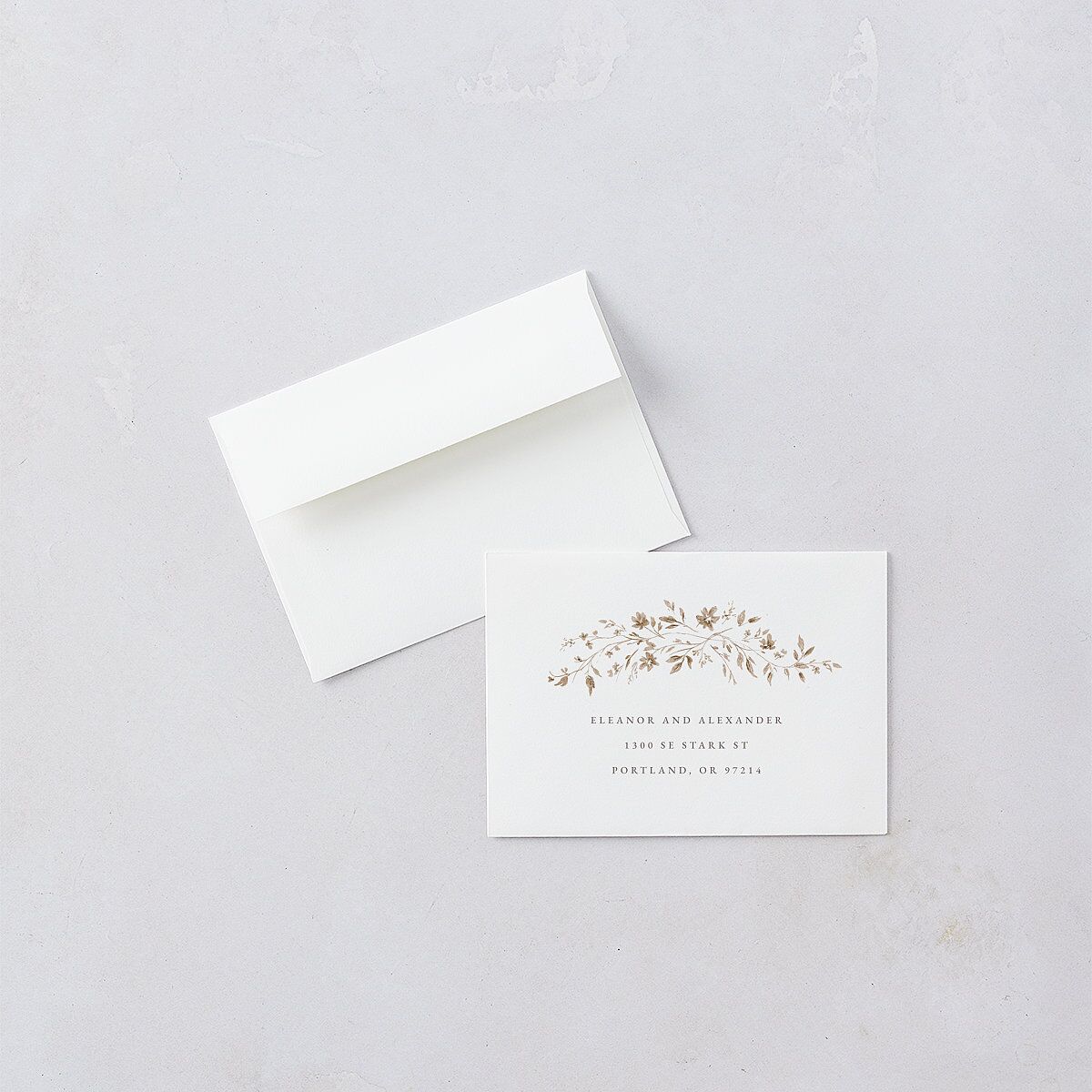 Timeless Floral Foil Wedding Response Cards Gold Pure White Signature Standard