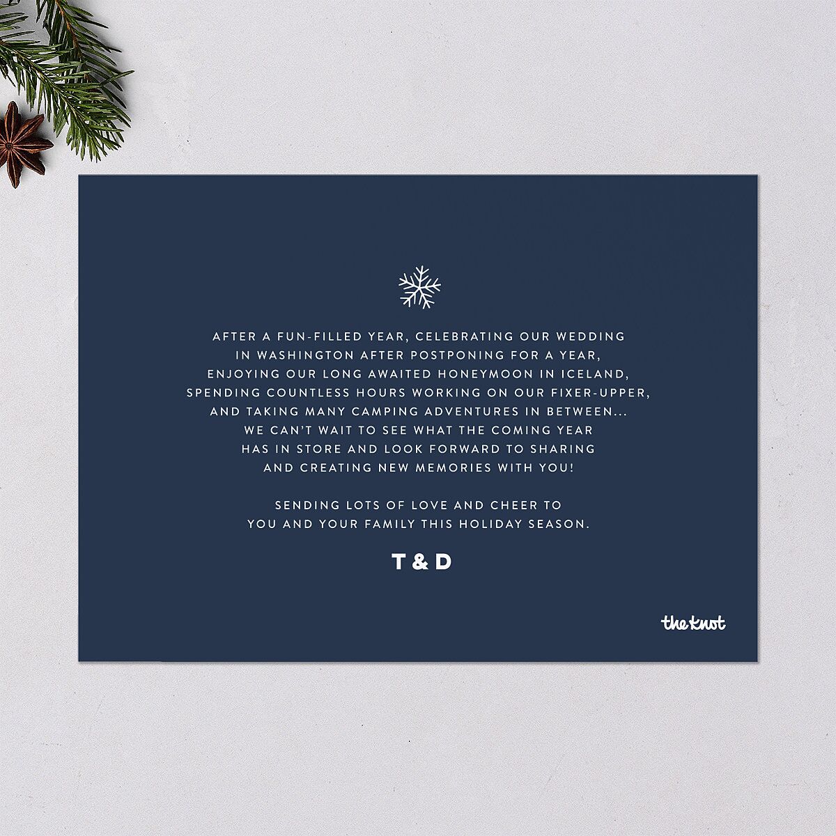Snowflake Window Holiday Cards Gold Moody Blue Signature Blank Standard Landscape
